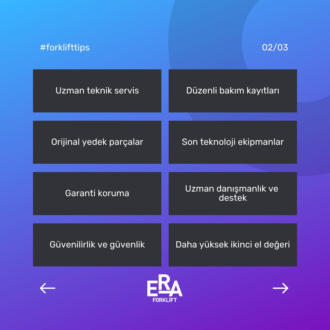 EraForklift's tweet photo. Forklift bakımlarını yetkili serviste yaptırmak hangi avantajları sağlar? Hyster forklift yetkili servis hizmetlerimiz için bize hemen ulaşın.
#eraforklift #hyster #forkliftyetkiliservis #forkliftbakım #forkliftonarım #forkliftservis #hysteryetkiliservis #forklifttips https://t.co/EeHCnqBuzf