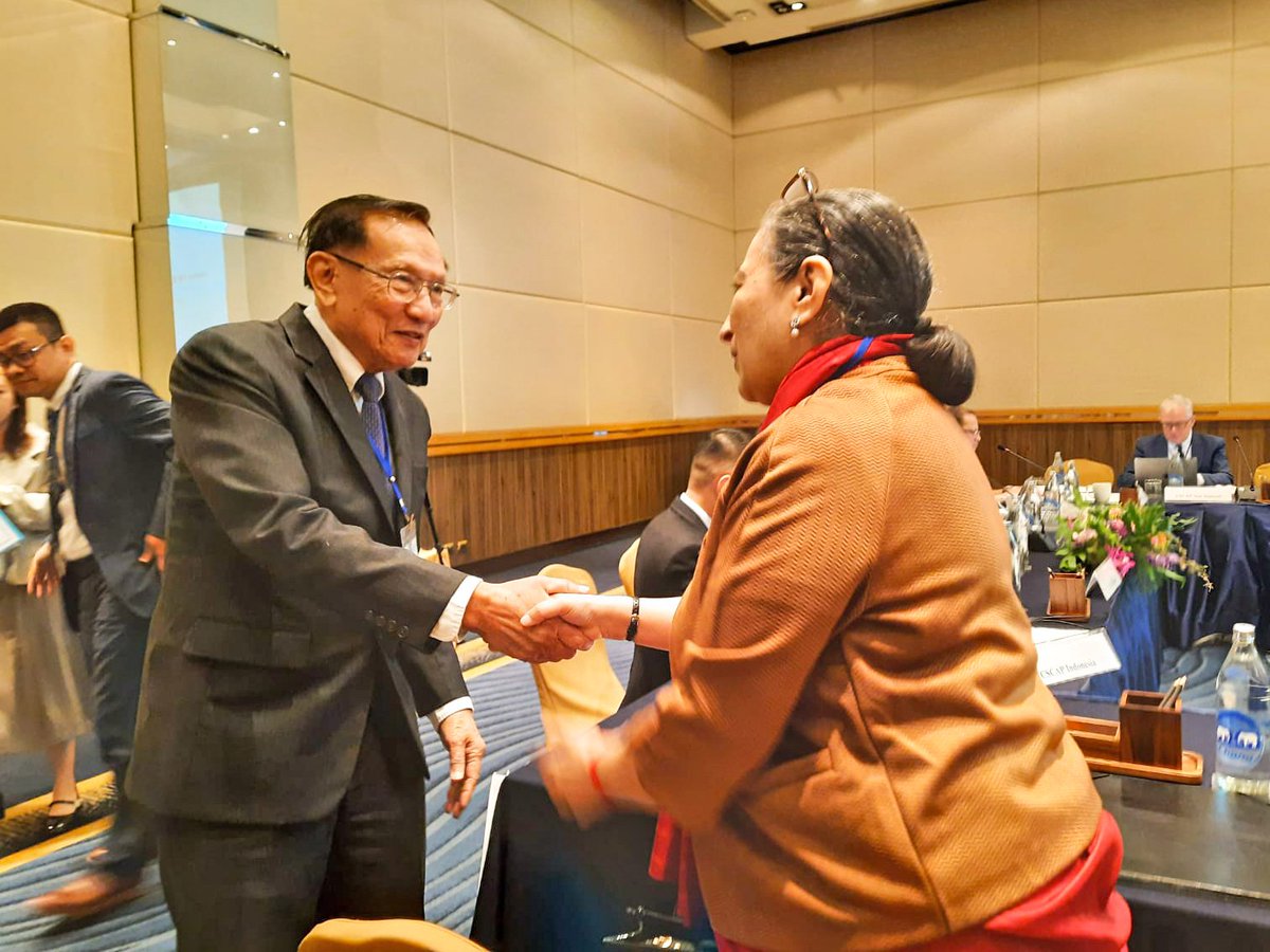 ICWA_NewDelhi's tweet photo. Amb. Vijay Thakur Singh, Chairperson, #CSCAP-India and DG, ICWA participated in the 59th Steering Committee Meeting of the CSCAP in Bangkok,🇹🇭 on 22 Nov'23. Mr. Sihasak Phuangketkeow @SihasakPh, Vice Minister for Foreign Affairs of #Thailand delivered a talk at the meeting. Discussions were held on ongoing and new Study Groups on various topics of #global and regional importance as well as #financial and administrative matters. Dr. Sanjeev Kumar @DrSanje84792486, SRF, ICWA and Coordinator, CSCAP-India also participated.