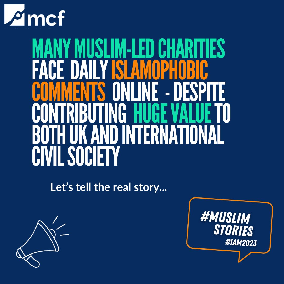muslimcharities's tweet photo. This #IAM23 #IslamophobiaAwarenessMonth we are telling the real story about Muslim charities. 
Report online hate. #TogetherWeCan #TellTheStory https://t.co/qgCE1mOW46