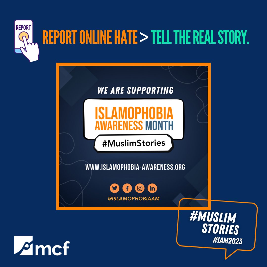 muslimcharities's tweet photo. This #IAM23 #IslamophobiaAwarenessMonth we are telling the real story about Muslim charities. 
Report online hate. #TogetherWeCan #TellTheStory https://t.co/qgCE1mOW46