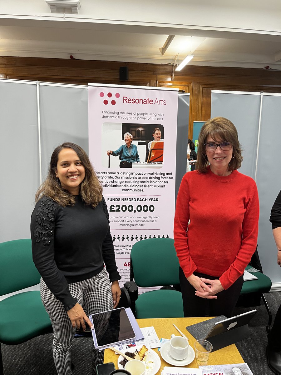 Big shout out to our amazing trustees Annjana and Kathryn who went to the @One_Westminster Corporate Networking event earlier this month!! They met local businesses to discuss ways of supporting the work we do. If you can help, please visit: resonatearts.org/support-us.html #dementia