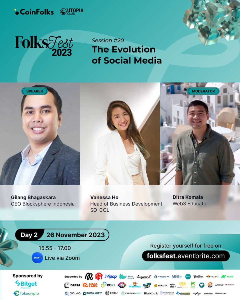 Sharing about innovation in social media across web2 and web3 perspectives at FolksFest this week with a series of webinars. Register now at folksfest.eventbrite.com