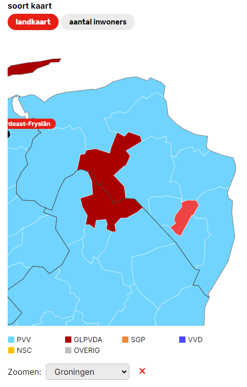 that was yesterday, today #wilders (the Dutch Trump) who is against #dubbelenationaliteit and Muslims in general is the winner of the elections. 
Red: where I live
Blue: where Wilders won