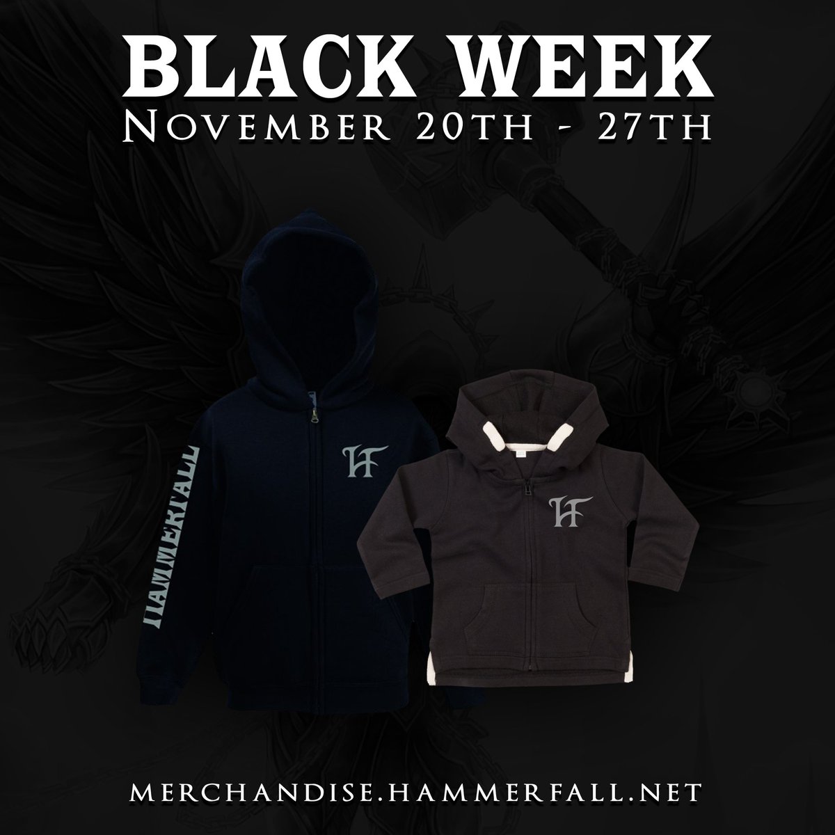 Get 15% OFF on everything during the Black Week Sale! Got a young HammerFall fan? Shop at merchandise.hammerfall.net #HammerFall #OscarDronjak #JoacimCans #FredrikLarsson #PontusNorgren #DavidWallin #HeavyMetal #Merchandise #BlackWeek #BlackFriday