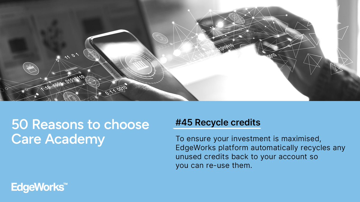 Staff training is expensive - which is why we automatically recycle unused credits so you can re-allocate them to new staff. #HSC #elearning #socialcare #carehomemanager