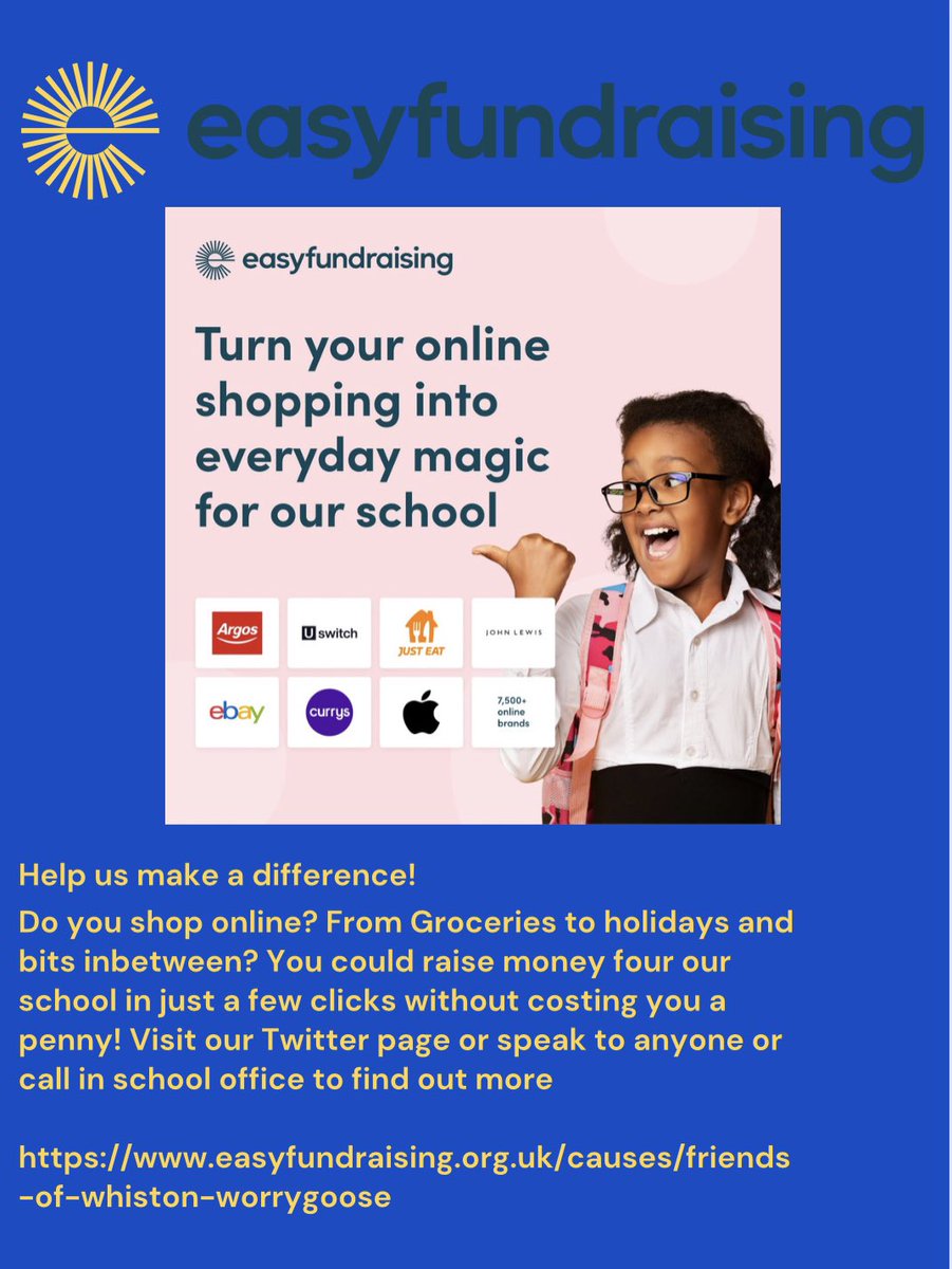 Friends of Whiston Worrygoose (@friendsofwwg) on Twitter photo 🎄🛍️🛒Are you doing your Christmas shopping online? Or any other shopping?…if so why not raise money for your school without it costing you a penny the company donates when you shop through the link or app below⬇️ Lots of shops are signed up..Let’s get shopping!! 🛍️🎅🏼<a href="/whistonwg/">Whiston Worrygoose</a> 🎄🛍️🛒Are you doing your Christmas shopping online? Or any other shopping?…if so why not raise money for your school without it costing you a penny the company donates when you shop through the link or app below⬇️ Lots of shops are signed up..Let’s get shopping!! 🛍️🎅🏼<a href="/whistonwg/">Whiston Worrygoose</a>