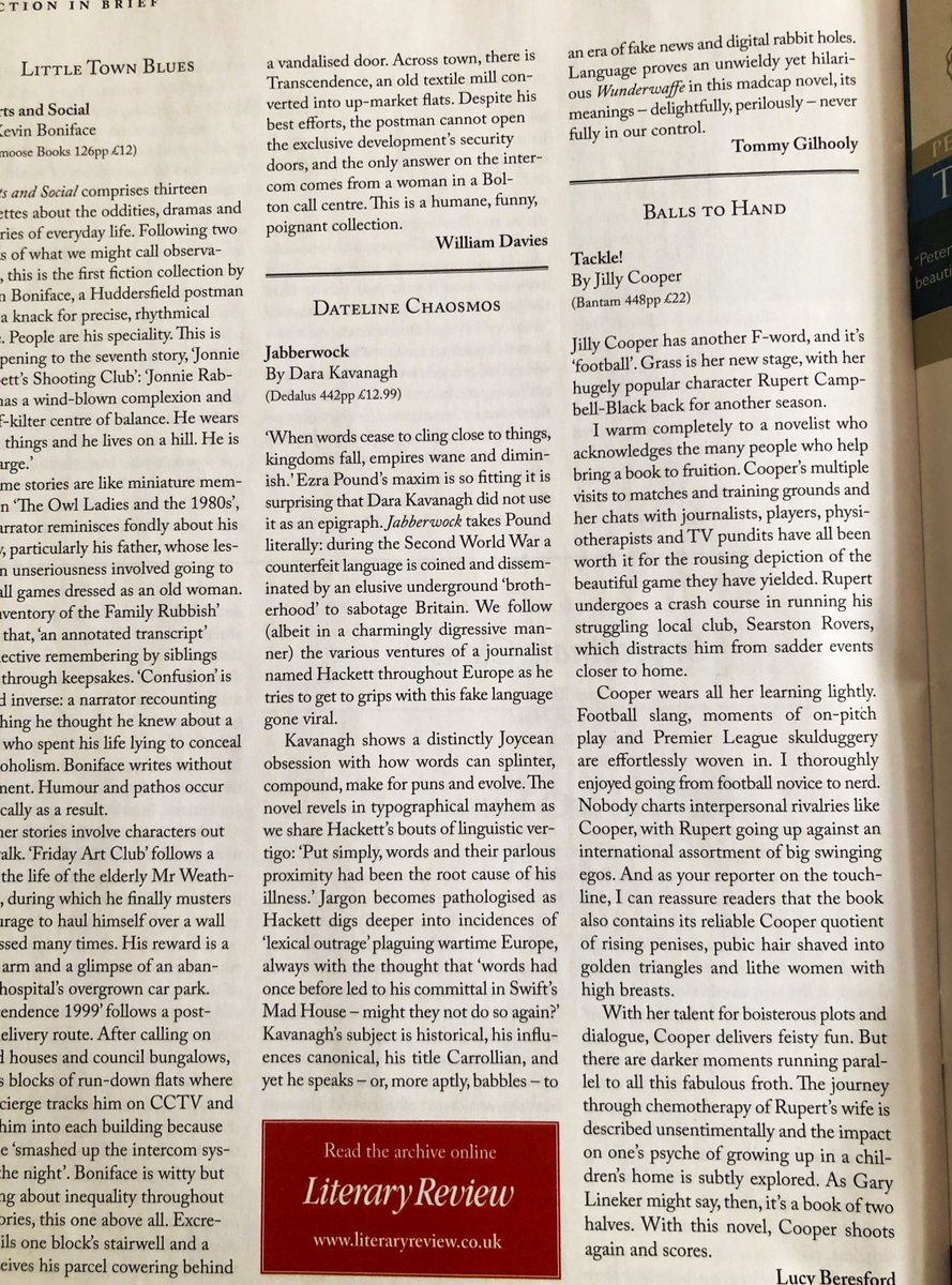 An astute, encouraging review of 'Jabberwock' in Literary Review 📙🖋️