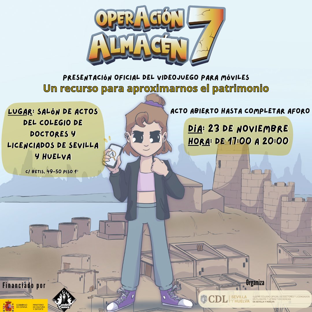 🎉 ¡Hoy es el GRAN DÍA!🚀Operación Almacén 7 aterriza en el CDL de Sevilla y Huelva🏛️

No importa de dónde vengas, ¡todo el mundo está invitado!🌍

Ven a disfrutar de sorpresas emocionantes y sumérgete en una jornada de #cultura y #diversión
#divulgacion #arqueologia #videojuego