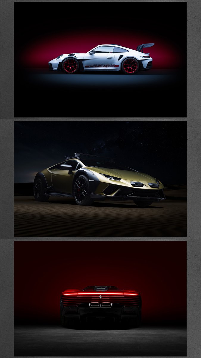 Rudolfvdv's tweet photo. I'm doing a limited run of posters of some of my recent work (Sterrato, GT3 RS and Daytona SP3) this weekend. Only €35/$39 and free shipping! https://t.co/uPfTKyhOca https://t.co/YgMd7EtERS