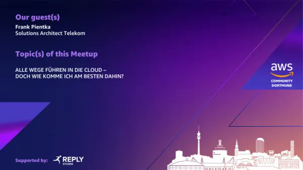 Join us tonight for insights on cloud migration! 
🕔 5 PM: Welcome 🕔 5:10 PM: Frank Pientka's talk "ALL ROADS LEAD TO THE CLOUD - FINDING THE BEST PATH"
🤝 Networking &amp; experience sharing post-talk  Learn about transitioning to cloud-native development.
meetup.com/dortmund-aws-u…