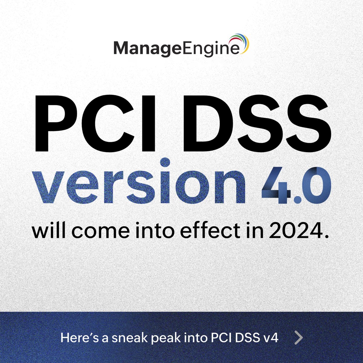 PCI DSS version 4.0 will come into effect in 2024. 

Is your organization planning to implement the latest version of PCI DSS, version 4, soon?  

Get guidance on compliance. 
mnge.it/pcidsstw