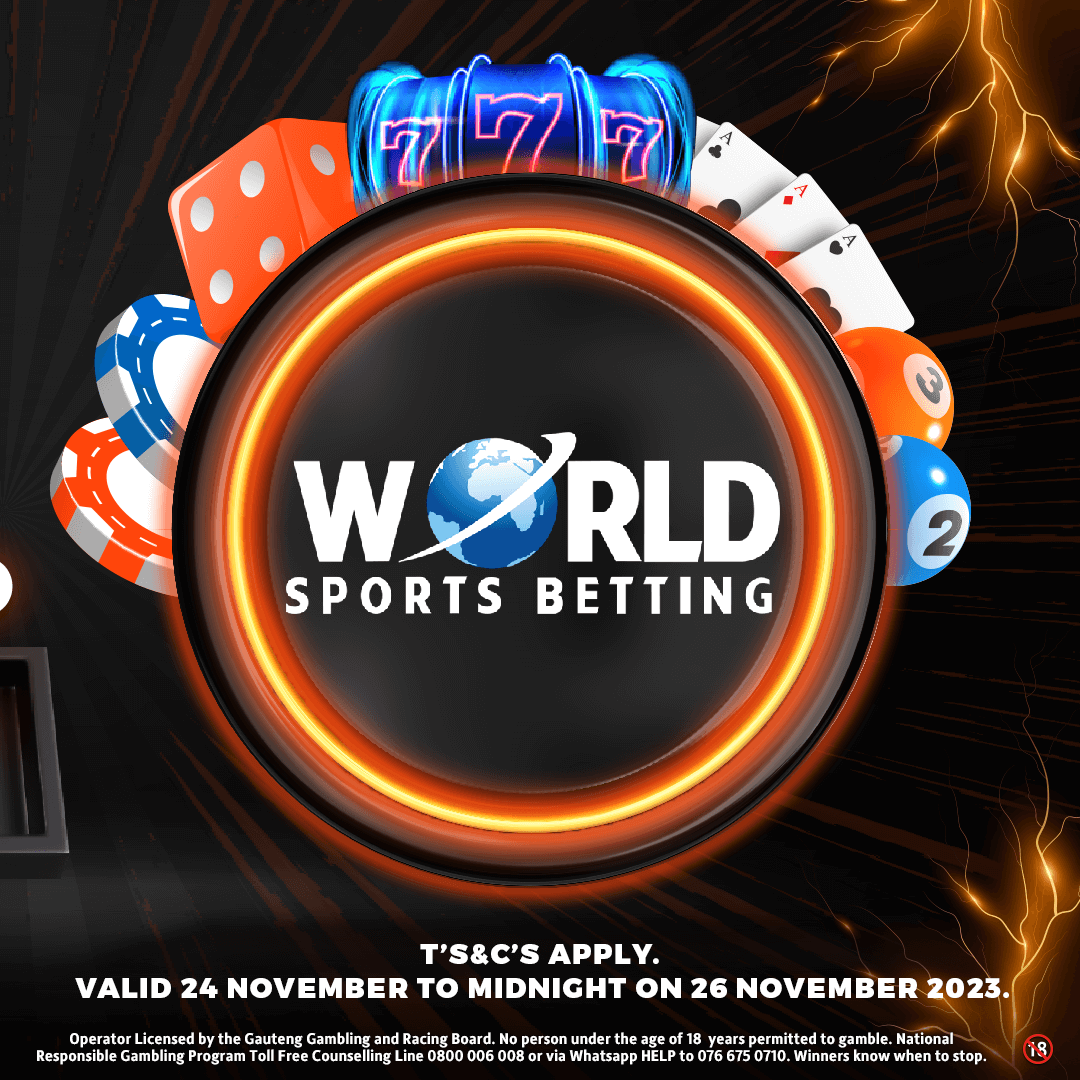 WorldSportsBet's tweet photo. Kick off the weekend with a WIN! 🎉 World Sports Betting's Black Friday Deposit Bonus is LIVE from midnight! Score a 20% match on deposits up to R100,000 in Free Bets!💰

More Bang for the Summer Cup 🏆, Premier League ⚽, Lerena' Big Fight 🥊, and all your favorite games🎰!

Don't miss out! Valid Nov 24-26, 2023.

✅ Opt-in to join the excitement! 📲 T&Cs apply. Let #BlackFriday begin!  #WorldSportsBetting