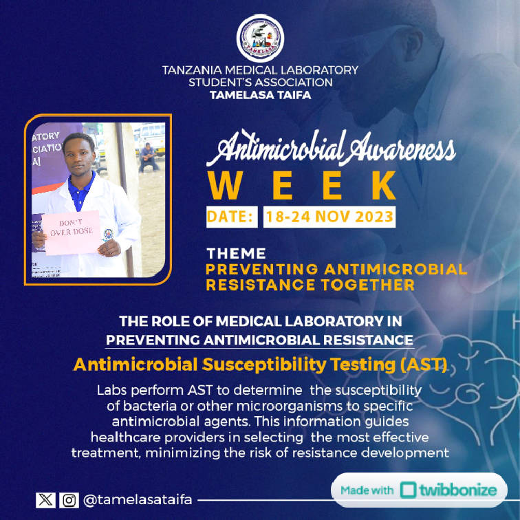 tamelasataifa's tweet photo. Preventing Antimicrobial resistance Together.

From Lab to Defense: Charting a course to combat Antimicrobial Resistance.

#AMR #fightagainstAMR 
#EndAMR https://t.co/4TnOaXuLuz