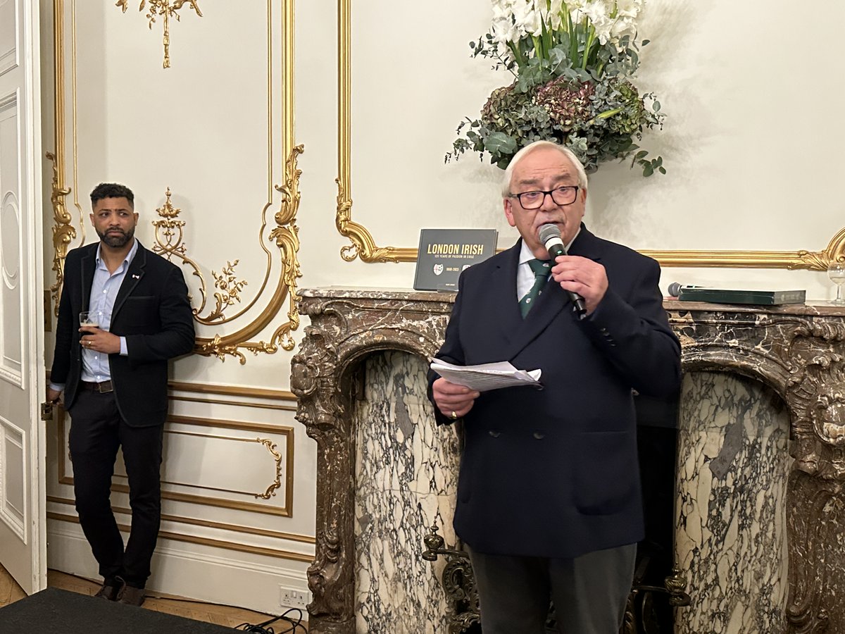 A wonderful night at the <a href="/IrelandEmbGB/">Embassy of Ireland</a> to celebrate 125 years of London Irish and the launch of the book. Thanks to <a href="/andNickMullins/">Nick Mullins</a> for hosting the Q&amp;A and <a href="/delonarmitage/">Delon Armitage</a> for the stories
We sold out of books last night but they are available @ londonirishbook.com #exilenation