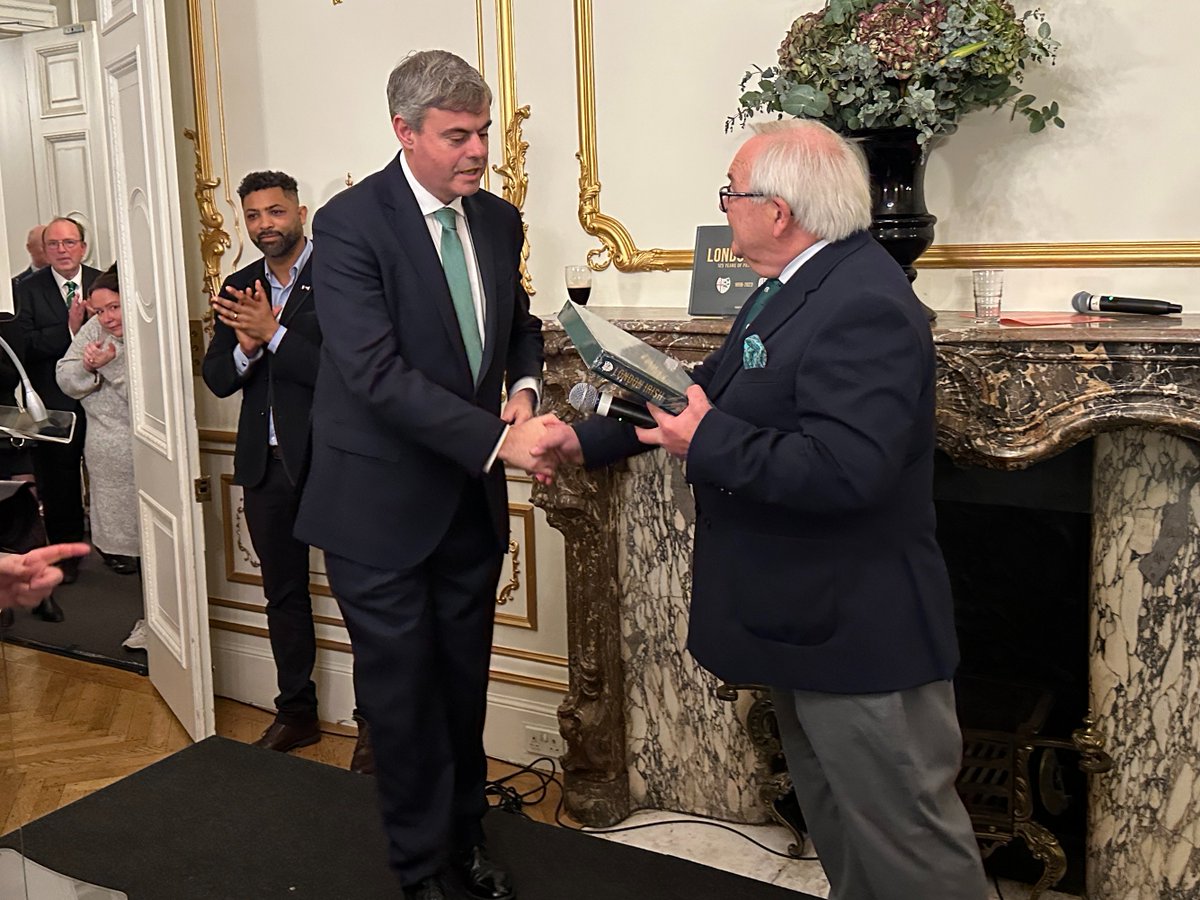 LondonIrishBook's tweet image. A wonderful night at the @IrelandEmbGB to celebrate 125 years of London Irish and the launch of the book. Thanks to @andNickMullins for hosting the Q&amp;amp;A and @delonarmitage for the stories
We sold out of books last night but they are available @ londonirishbook.com #exilenation