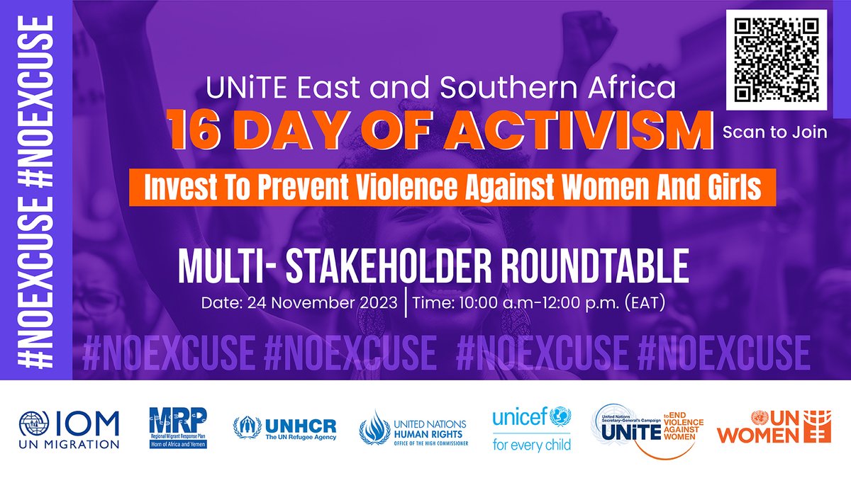 🗓 SAVE THE DATE: 
Tomorrow's roundtable discussion with stakeholders on investing to prevent violence against women and girls at 10:00hrs EA time. #NoExcuse #OrangeWorld