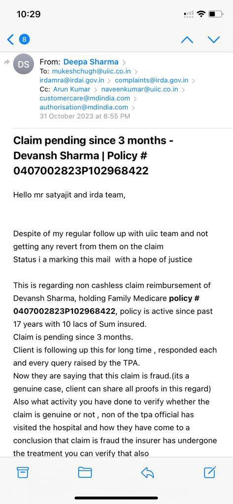 MonikaS83170477's tweet photo. @UnitedIndiaInsu @AmitShah @AmitShahOffice @irda_qc ,
This is very disappointed that from past few mths we are following with united India for fracture claim
Pls help https://t.co/WDRkjhhaxm