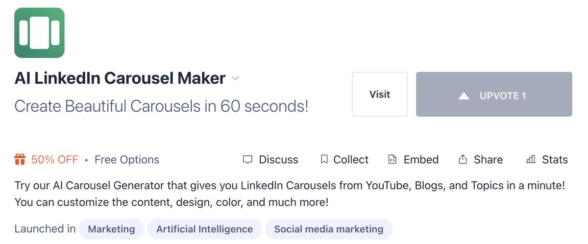 ankit_saas's tweet photo. Scheduled my @ProductHunt Launch ๐ ๐
Should be live tomorrow โจ๐ฅณ
Please support us! It's gonna make my day.
Free Version Available.
50% OFF on PH Launch Day.
It's Black Friday + PH Launch Day tomorrow.
Wooh ๐
#buildinpublic #indiehackers #PH_launch https://t.co/dQn274MShd