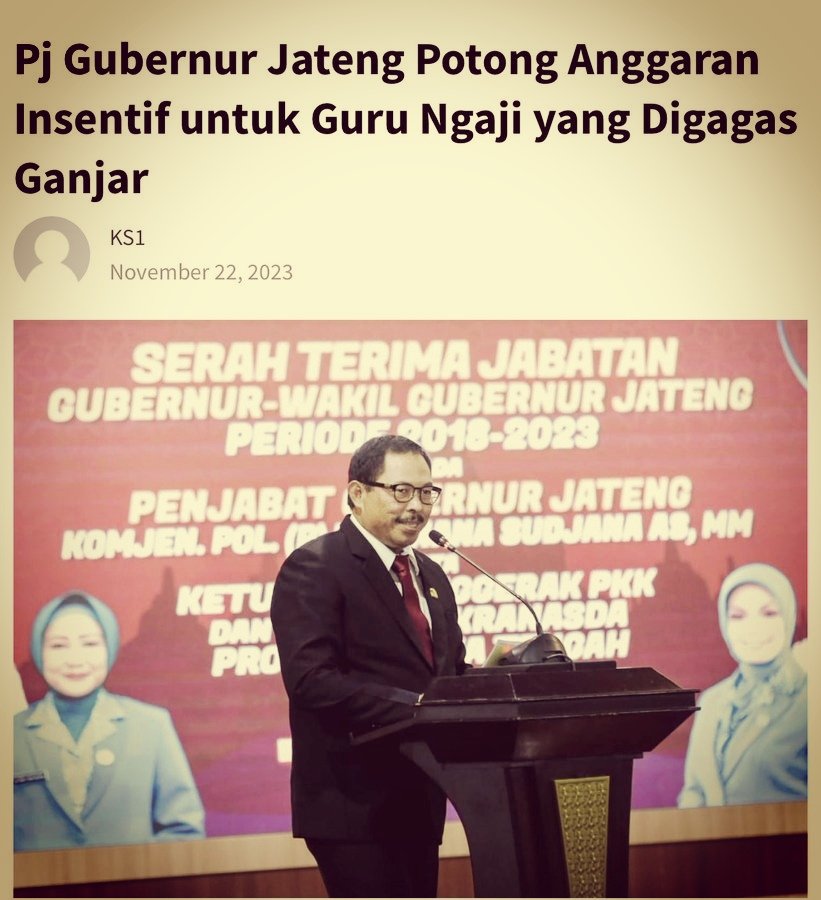 Pak <a href="/ganjarpranowo/">Ganjar Pranowo</a> andai nanti Anda terpilih naikkan lagi insentif bagi Guru Honorer dan Guru Ngaji seluruh Indonesia...
