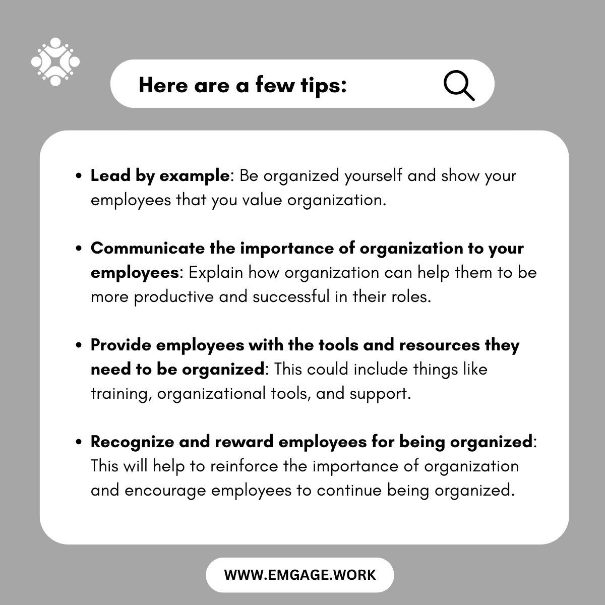 EmgageS's tweet photo. Chaos to Clarity: Growing the Culture of you Organization! 🌐🏢

#successtips #EmployeeEngagement #cultureoforganization https://t.co/JZ0GhrGQY0