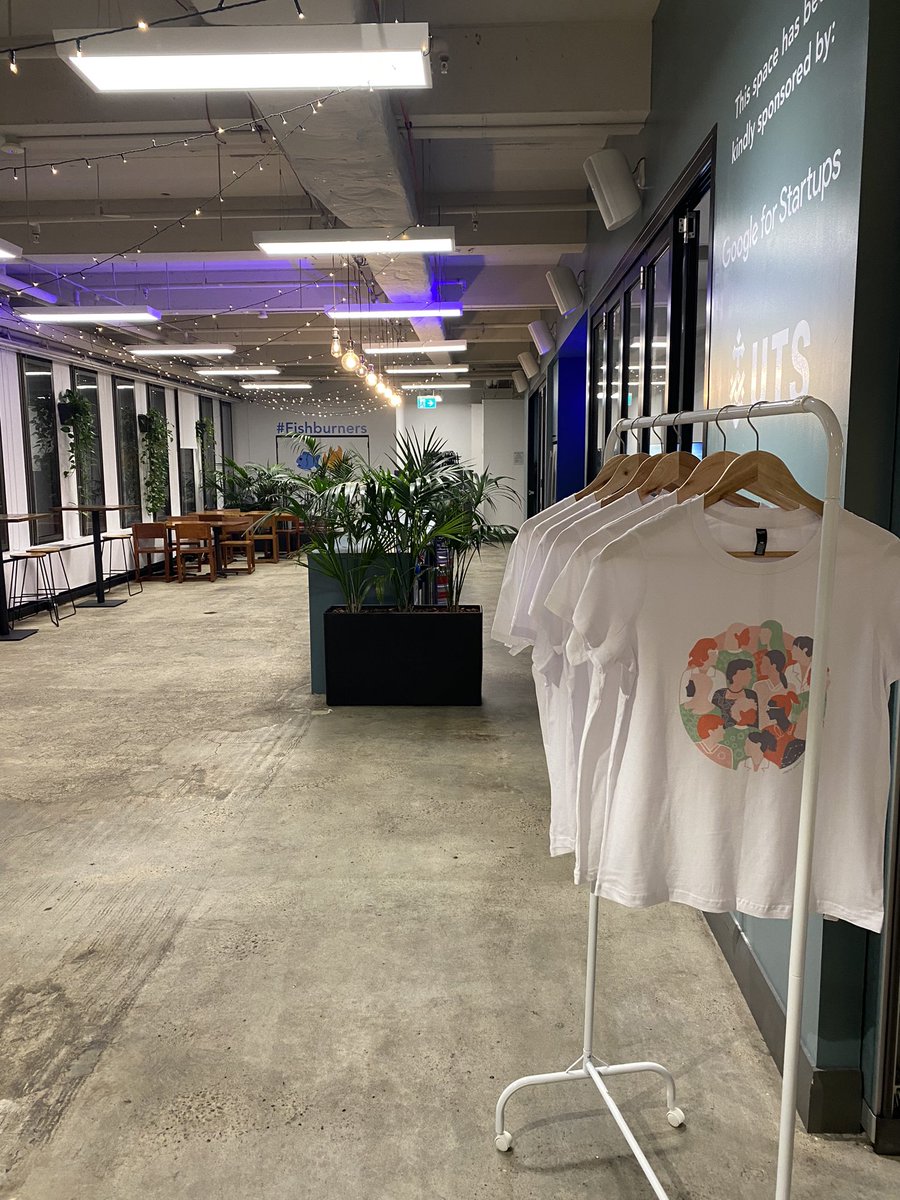 All set up at @Fishburners for tonight’s #FWInConversation event with Prof @clara_chow 🤩 now we just need to fill this amazing room come 5.30 ⏰

(And yes we do have the @FranklinWomen x @ShirtyScience #WomenInSTEMM Tees on display ❤️)