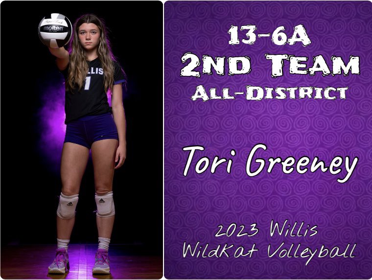 Willis Volleyball (@willisvball) on Twitter photo Congratulations to our Sophomore outside hitter, Tori Greeney, for earning 2nd Team All-District Honors!
<a href="/ToriGreeney/">Tori Greeney</a> <a href="/Willis_HS_TX/">Willis High School</a> <a href="/GoKatsAthletics/">WildKatsAthletics</a> Congratulations to our Sophomore outside hitter, Tori Greeney, for earning 2nd Team All-District Honors!
<a href="/ToriGreeney/">Tori Greeney</a> <a href="/Willis_HS_TX/">Willis High School</a> <a href="/GoKatsAthletics/">WildKatsAthletics</a>