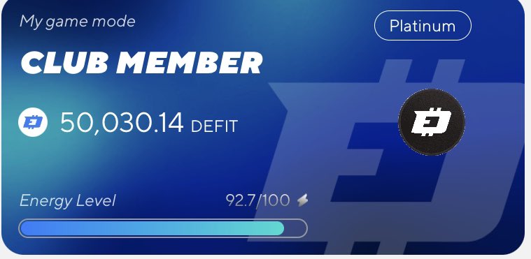 After careful consideration and with great hope in @DEFITofficial I took the step to upgrade to platinum status 🎉 I love #Defit 💙