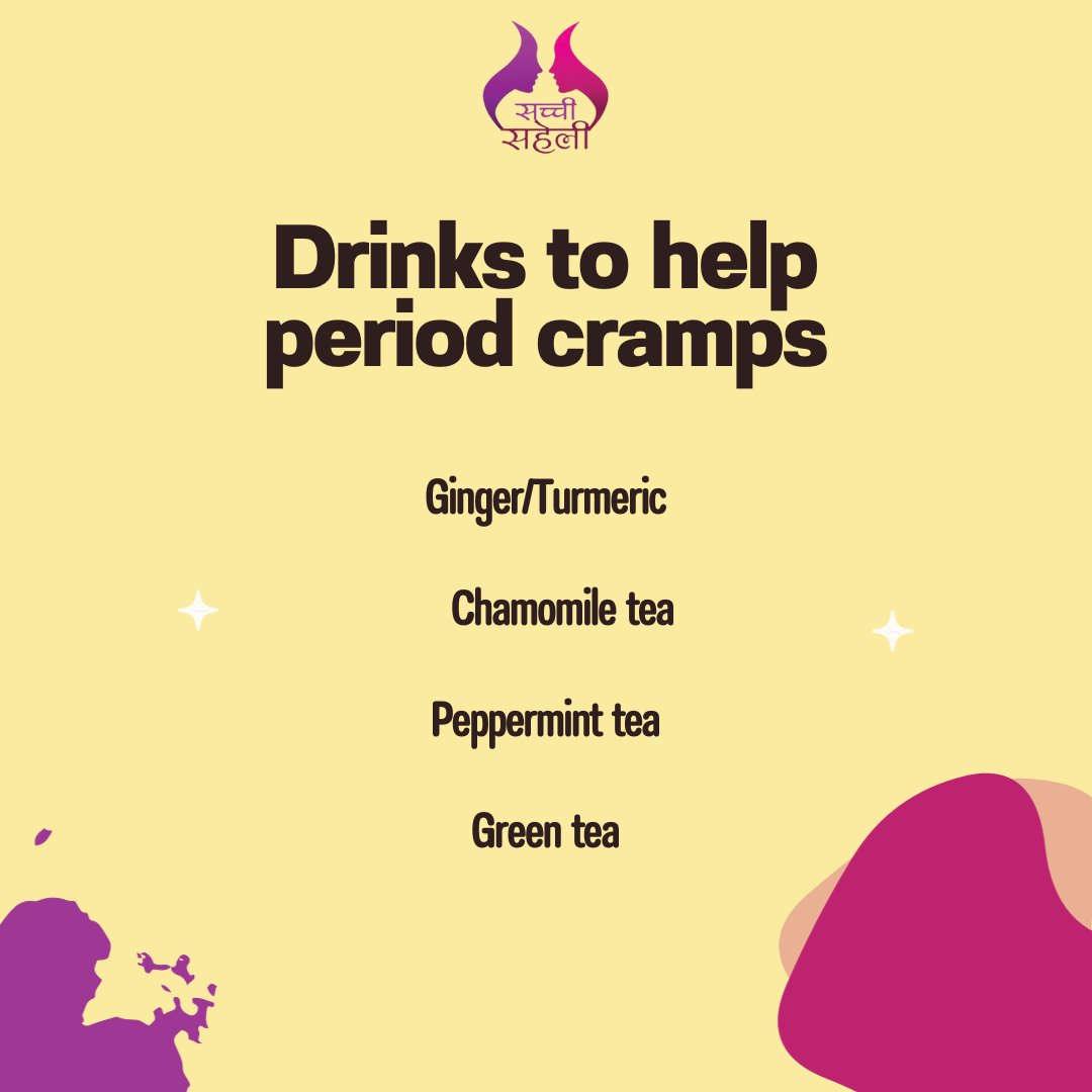 Everybody is different and may get Relief from different drinks or activities. #Periodscramp #healthytreats