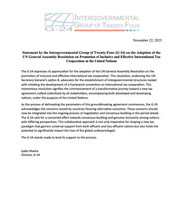 The Intergovernmental Group of Twenty-Four (G-24) tweet media