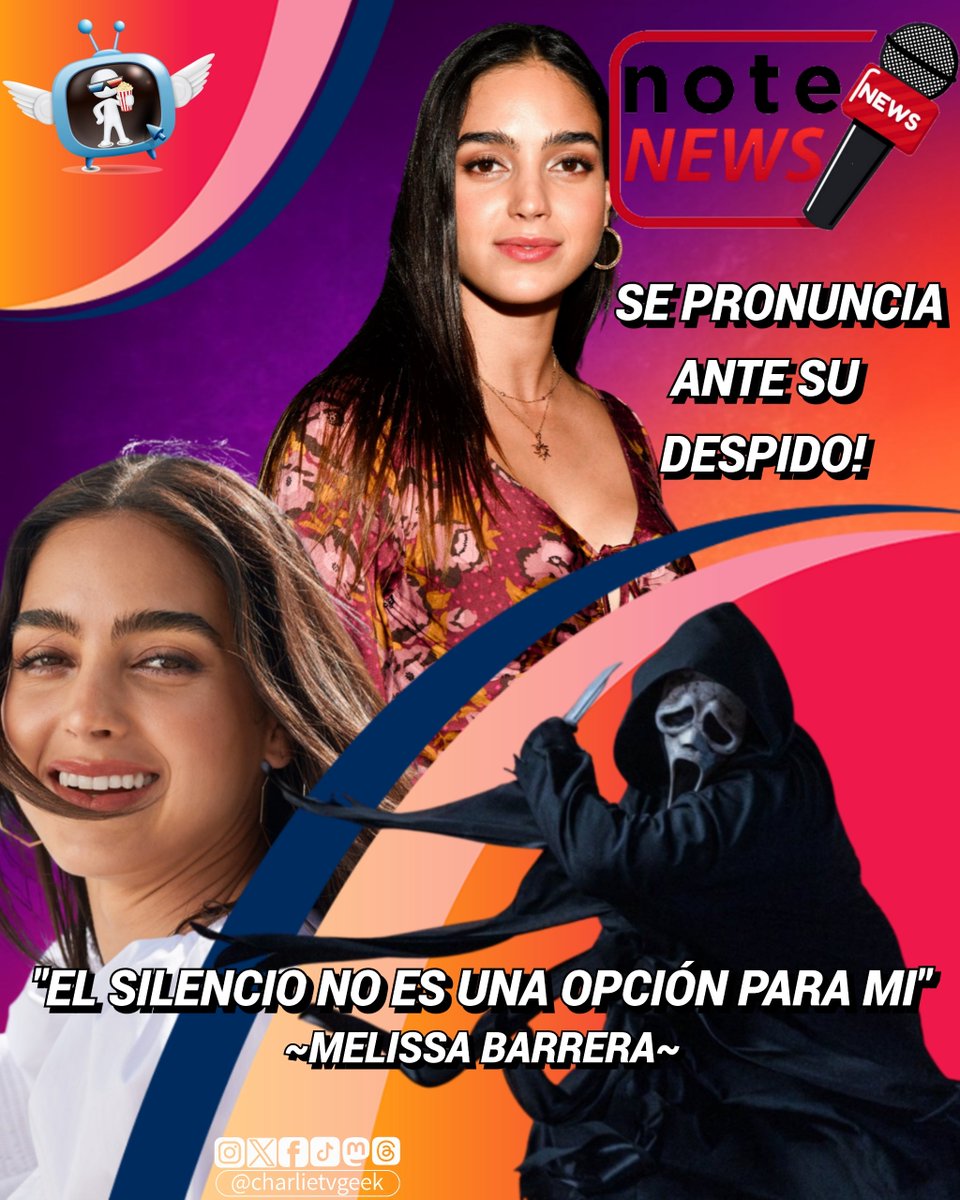 charlietvgeek's tweet photo. #NoteNews

#MelissaBarrera ha realizado el siguiente comunicado tras su reciente despido de la película de #ScreamVII. 

"Ante todo, condeno el antisemitismo y la islamofobia. Condeno el odio y los prejuicios de cualquier tipo contra cualquier grupo de personas. 

Como latina, mexicana orgullosa, siento la responsabilidad de tener una plataforma que me permita el privilegio de ser escuchada, y por eso he tratado de usarla para crear conciencia sobre temas que me importan y prestar mi voz a quienes la necesitan. 

Cada persona en esta tierra, independientemente de su religión, raza, etnia, género, orientación sexual o estatus socioeconómico, merece iguales derechos humanos, dignidad y, por supuesto, libertad. 

Creo que ningún órgano de gobierno debería estar por encima de las críticas. Rezo día y noche por no más muertes, por no más violencia y por una coexistencia pacífica. Seguiré hablando por aquellos que más lo necesitan y seguiré abogando por la paz y la seguridad, por los derechos humanos y la libertad.

El silencio no es una opción para mí", concluyó la actriz.

#JusticeForMelissaBarrera