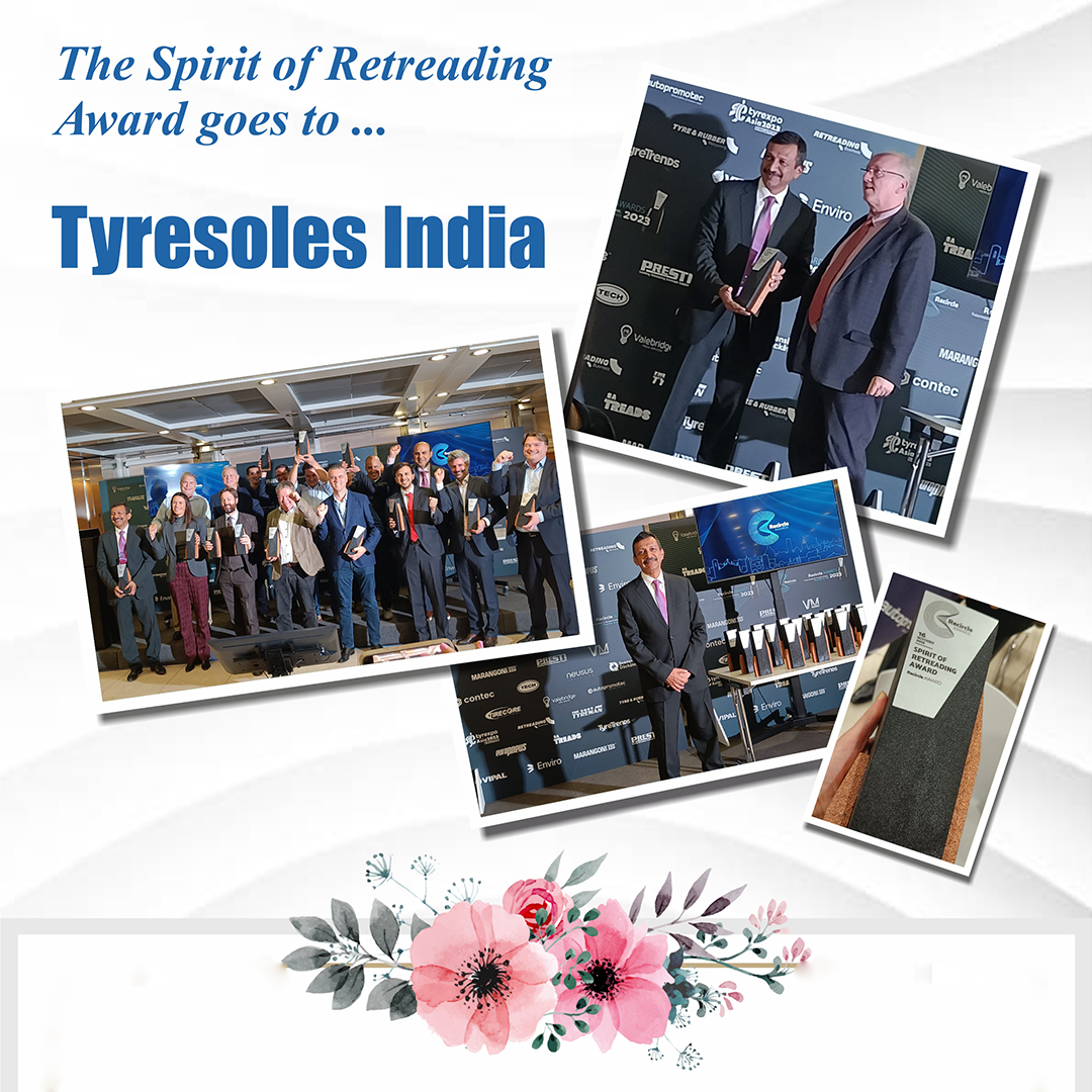 Tyresoles's tweet photo. Tyresoles leaving an impression Globally!🌏
Mr Karun Sanghi, MD, Tyresoles India Pvt. Ltd was honoured with the Spirit of Retreading Award at the Recircle Awards Ceremony, Futurmotive Expo, Bologna, Italy.🏆

#awards #FuturMotive #future #rethreaded #retreadedtyre #ecomiles https://t.co/2YN3zt6zAx