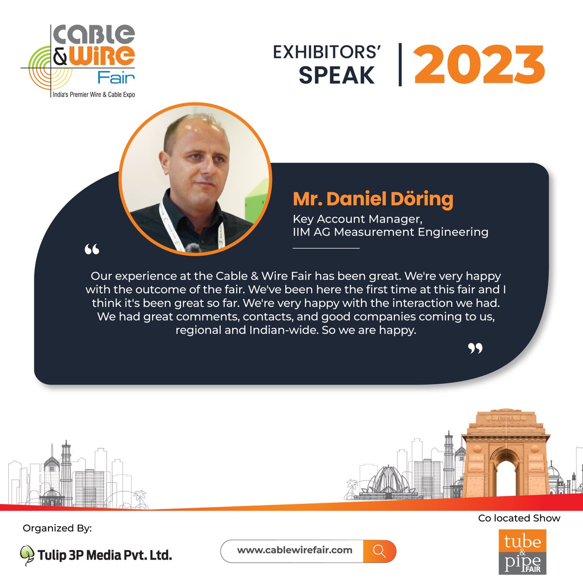 cablewirefair's tweet photo. Mr. Daniel Dรถring, Key Account Manager, iiM AG measurement + engineeringย shared his experience atย @CableWireFairย 2023.
See You In 2025
For more info:ย https://t.co/W8zEy18WjM
#cablewirefair2023 #cablewirefair #wireexpo #cableexpo #wireexhibition #cableexhibition #wireindustry https://t.co/VB5oZ3PxqQ