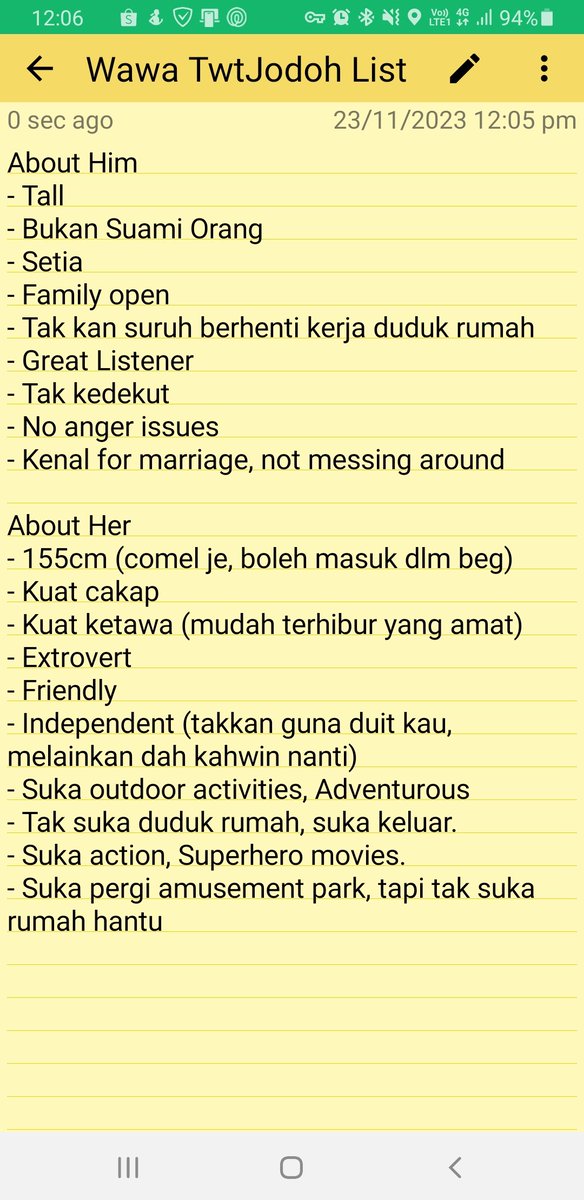 AmyRamli93's tweet photo. Hi @TwtJodohMY
My dear friend tgh cari husband.
Requirements as attached.
Short intro:
Nama: Najwa
Happy go lucky kind of girl.
Suka keluar, outdoor activities.
Adventurous, likes trying new things.
Anyone interested boleh DM me and I will send your profile and number to her. https://t.co/nDwvPMZOf4
