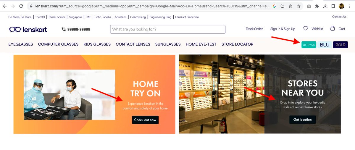 vingar's tweet image. Hey, @lenskart You talk about eye care and eye test and your website is a good test for anyone's eyes. In many sections, the text is hardly readable for its size and styling, and this is a good way to let them call you quickly enough. #UXfail #designfail