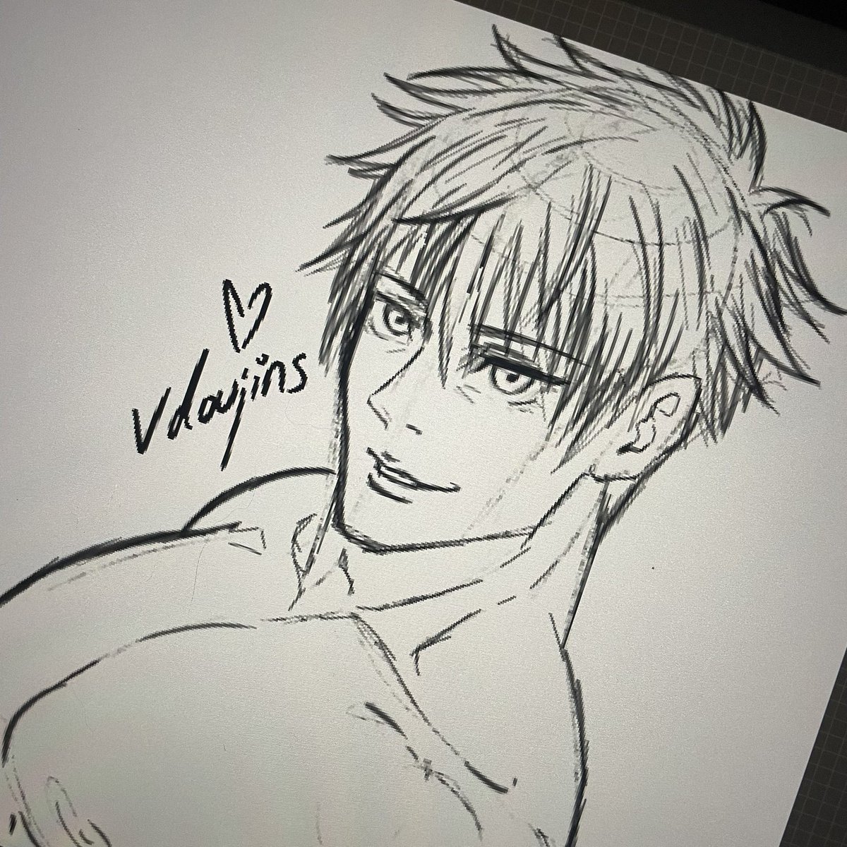 Sketch for next Gojo piece.
Posting tomorrow:)
I’ve been trying blending brushes but I think I gotta find better ones in procreate •.•