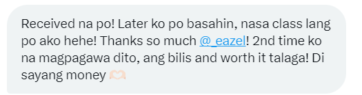 🍓- recent feedback from satisfied clients 😊 2 infographic, 1 motion graphics, 1 essay

📷: lf commissioner pagawa rush lf clients reflection research chapter literary analysis position paper poetry script report ppt poster brochure photoshop rrl video editing  #ZelCommissions