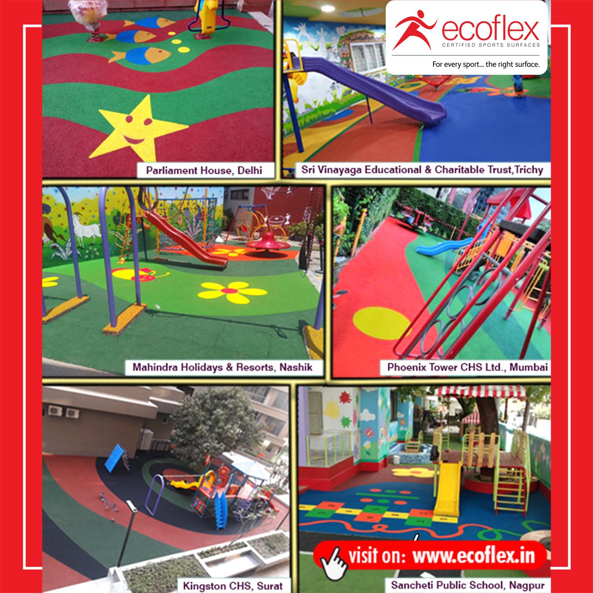 EcoflexIndia's tweet photo. Beautiful &amp; Safe!🥰
Have a look at our beautiful installations✨
You can have such a beautiful leisure area too!
get in touch with us at: https://t.co/HO0hfsomVR

#floors #flooring #track #kidsfloorings #sportsfloor #joggingtrack #ecoflex https://t.co/A6nNeT9tiH
