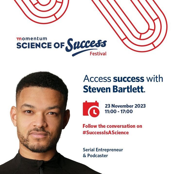 I'm going to see Steven Bartlett today. 😁🥹 Mr. The Diary of a CEO at the @Momentum_za Science of Success Festival 2023.

Today is theeee day!
#ScienceIsASuccess