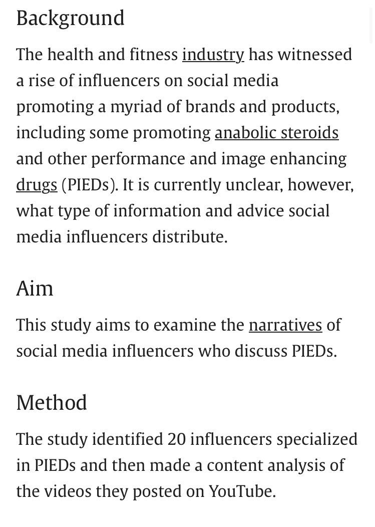 PEHJournal's tweet photo. Check out this new paper “Social media influencers, YouTube & performance and image enhancing #drugs: A narrative-typology” by @LukeCox121 and Letizia Paoli: https://t.co/YC3vOE8to8 #steroids #HarmReduction #IPED #drugspolicy #media #socialmedia https://t.co/W8izNcmnkD