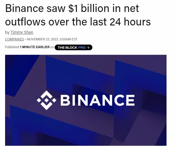 Thangaka16's tweet photo. $1 tỷ đô vừa được rút ra khỏi sàn Binance trong 24h hôm qua
#Binance #cz https://t.co/pQgtCSxmPc