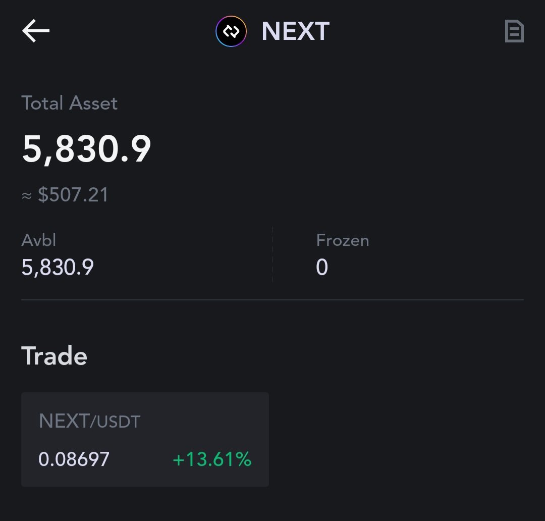 canducrypto's tweet photo. Update $NEXT https://t.co/CnmoSgoAiW