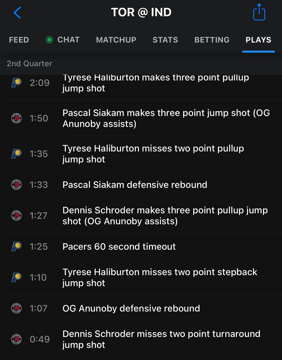 BlaineKid's tweet photo. @NBA @nbastats please correct this assist should go to Pascal Siakam,  not OG Anunoby with 1:27 left in second quarter of Raptors and Pacers game tonight https://t.co/mEomaIgM7H