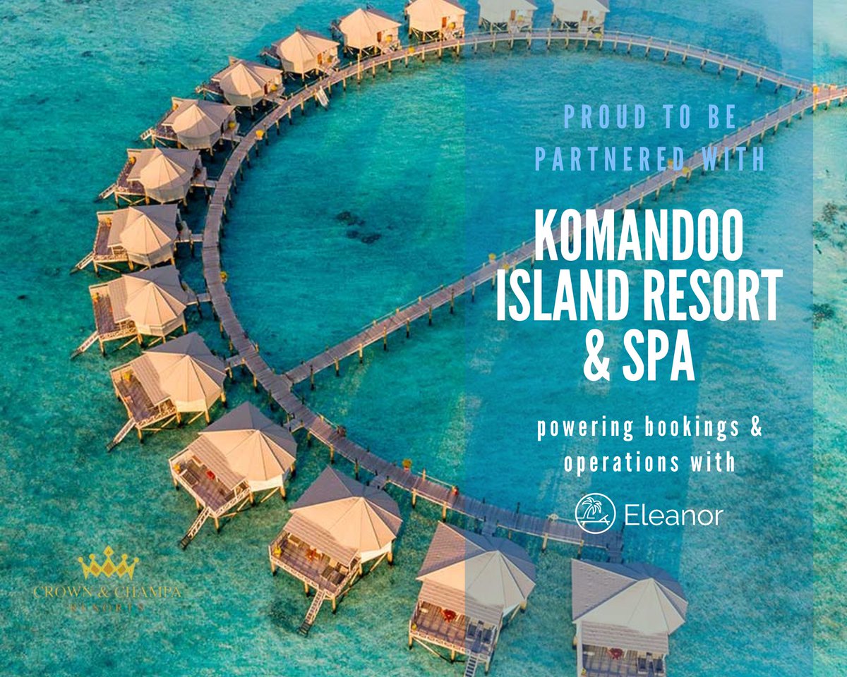 eleanor_app's tweet photo. We take pride in having Komandoo Island Resort &amp; Spa, Maldives as a valued client. Congratulations on 25 years of delivering incredible holiday experiences! 

#Eleanor #anniversarycelebration #proudpartner #congratulations #CrownAndChampa #maldives @ccr_maldives https://t.co/Xqp3e18gcU