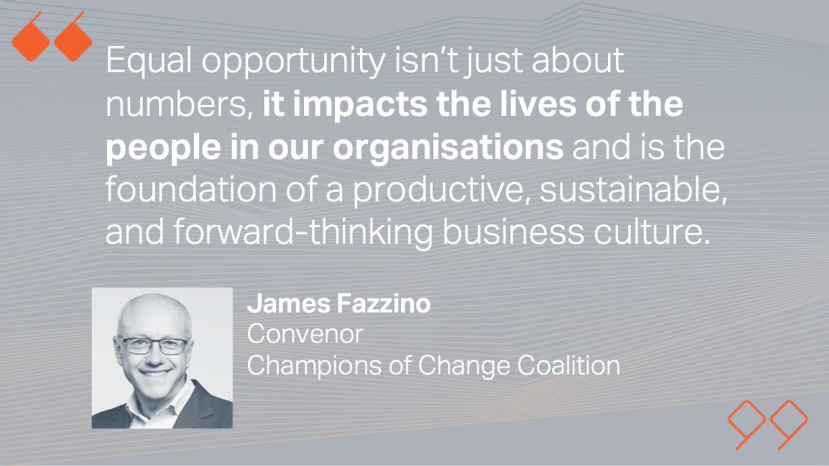 Building gender-equal &amp; diverse workforces in our organisations leads to better outcomes for our people, products, customers, shareholders and our communities.
Read the <a href="/champs_change/">Champions of Change Coalition</a> #2023ImpactReport: championsofchangecoalition.org/resource/champ… #GenderEquality #womeninleadership <a href="/FazzinoJames/">james fazzino</a>