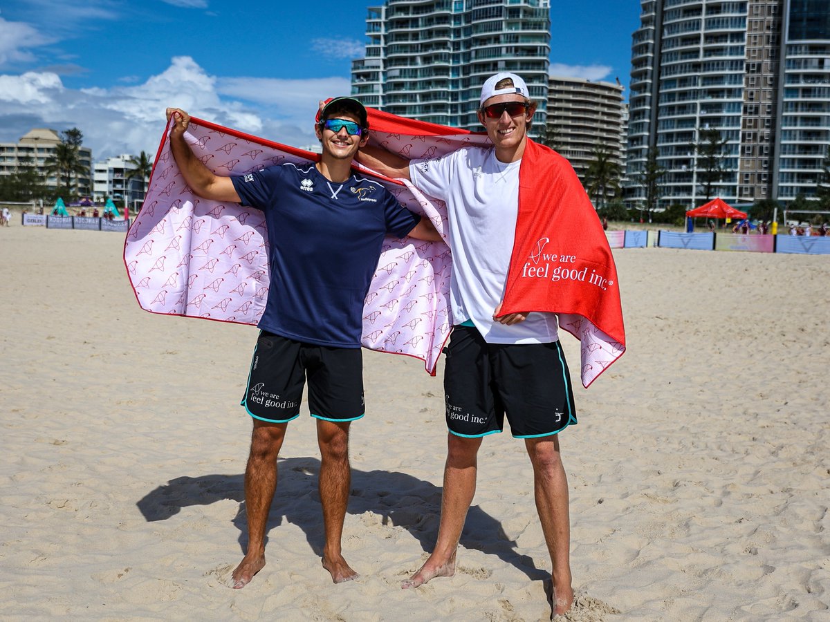 ausvolley's tweet photo. As the official sunscreen partner for Volleyball Australia, Feel Good Inc and ambassadors Mark Nicolaidis and Izac Carracher, are avid supporters of all things confident, strong and playful 🏐☀️
No matter how you spread the Feel Good, they've got you covered!
#teamfeelgood https://t.co/YS56Go1HUx