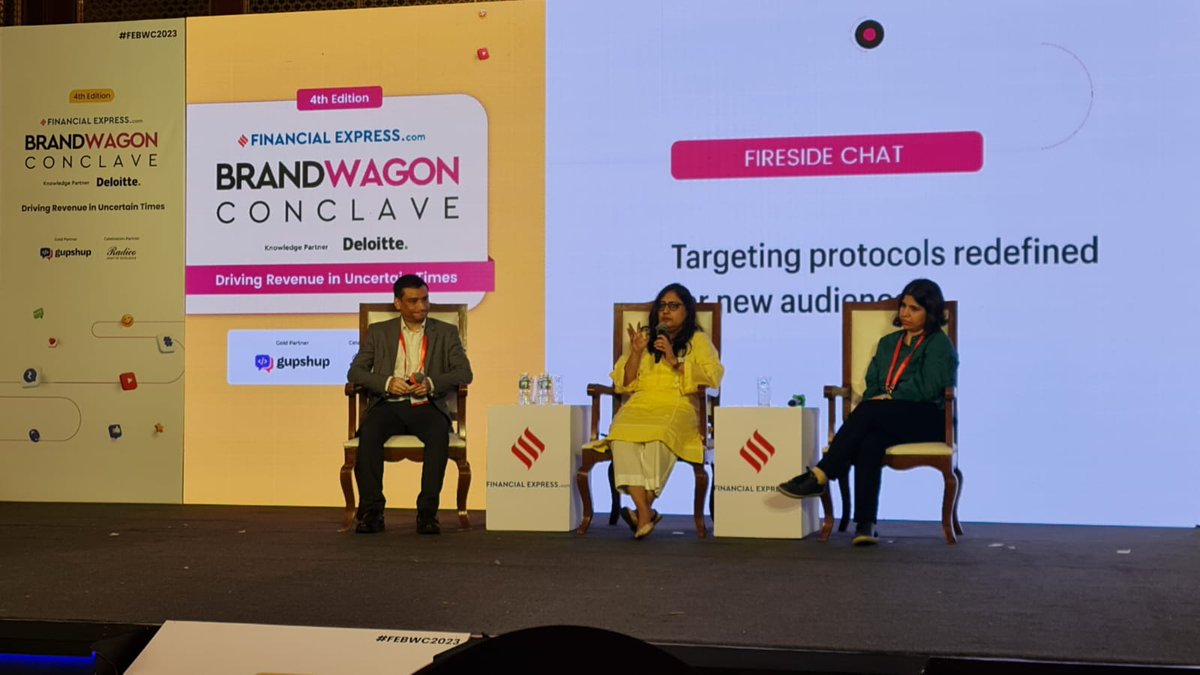 FEBrandWagon's tweet photo. Rashid Ahmed and Rita Sahajpaul in discussion with Anushree Bhattacharyya on how targeting protocols is being redefined for new audiences

#FEBWC2023 #BrandWagonconclave #marketing #ai #CommerceAdvertising #DigitalMarketing #predictiveanalysis #ROIinMarketing #MarketingTrends https://t.co/gb3b59haJd