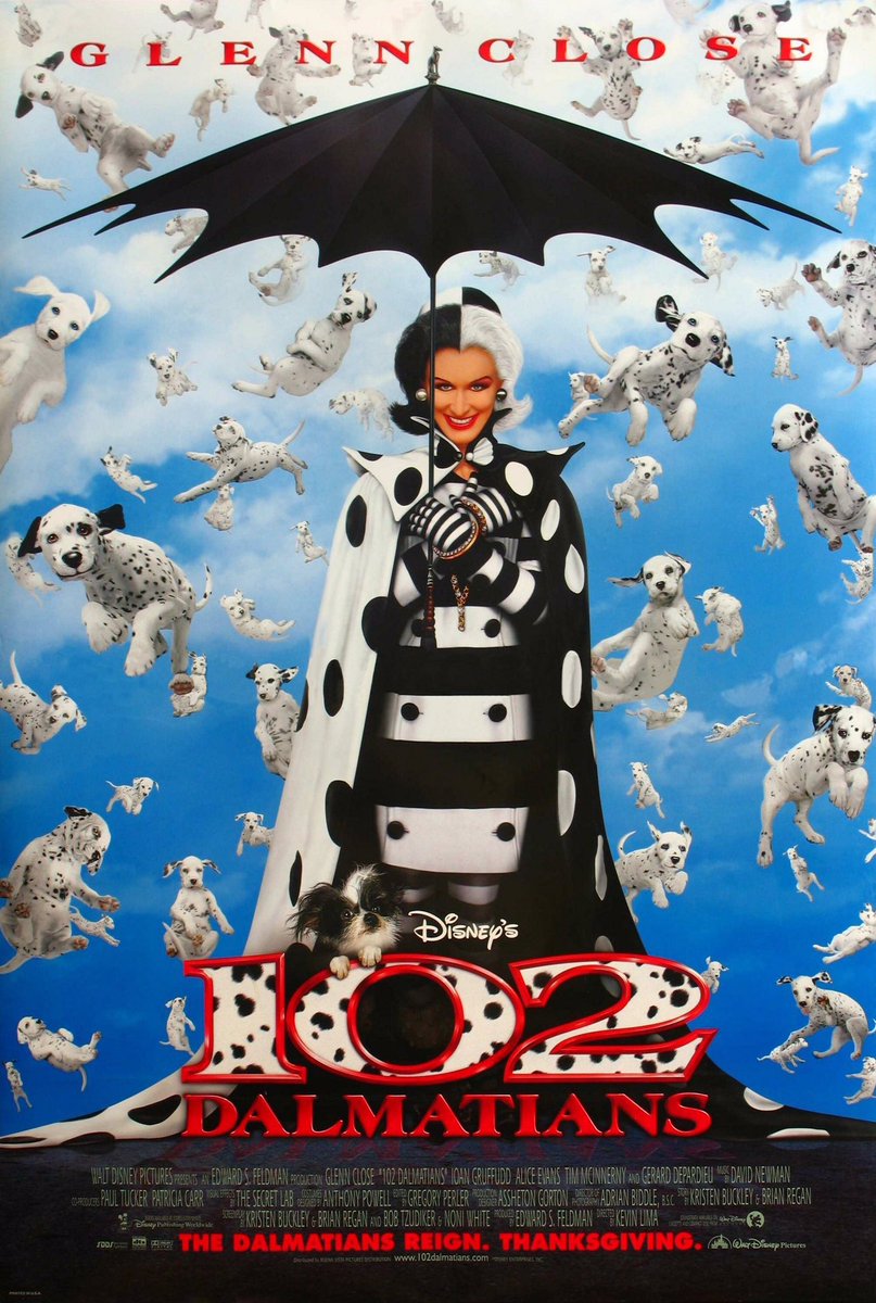 FilmNewsNos's tweet photo. 🎬MOVIE HISTORY: 23 years ago today, November 22, 2000, the movie ‘102 Dalmatians’ opened in theaters!

#GlennClose @ioangruffudd #AliceEvans #TimMcInnerny #DavidHorovitch #IanRichardson #GerardDepardieu @EricIdle #CarolMacReady #BenCrompton #KerryShale #RonCook #Disney @Disney https://t.co/4yVCiJzPzl