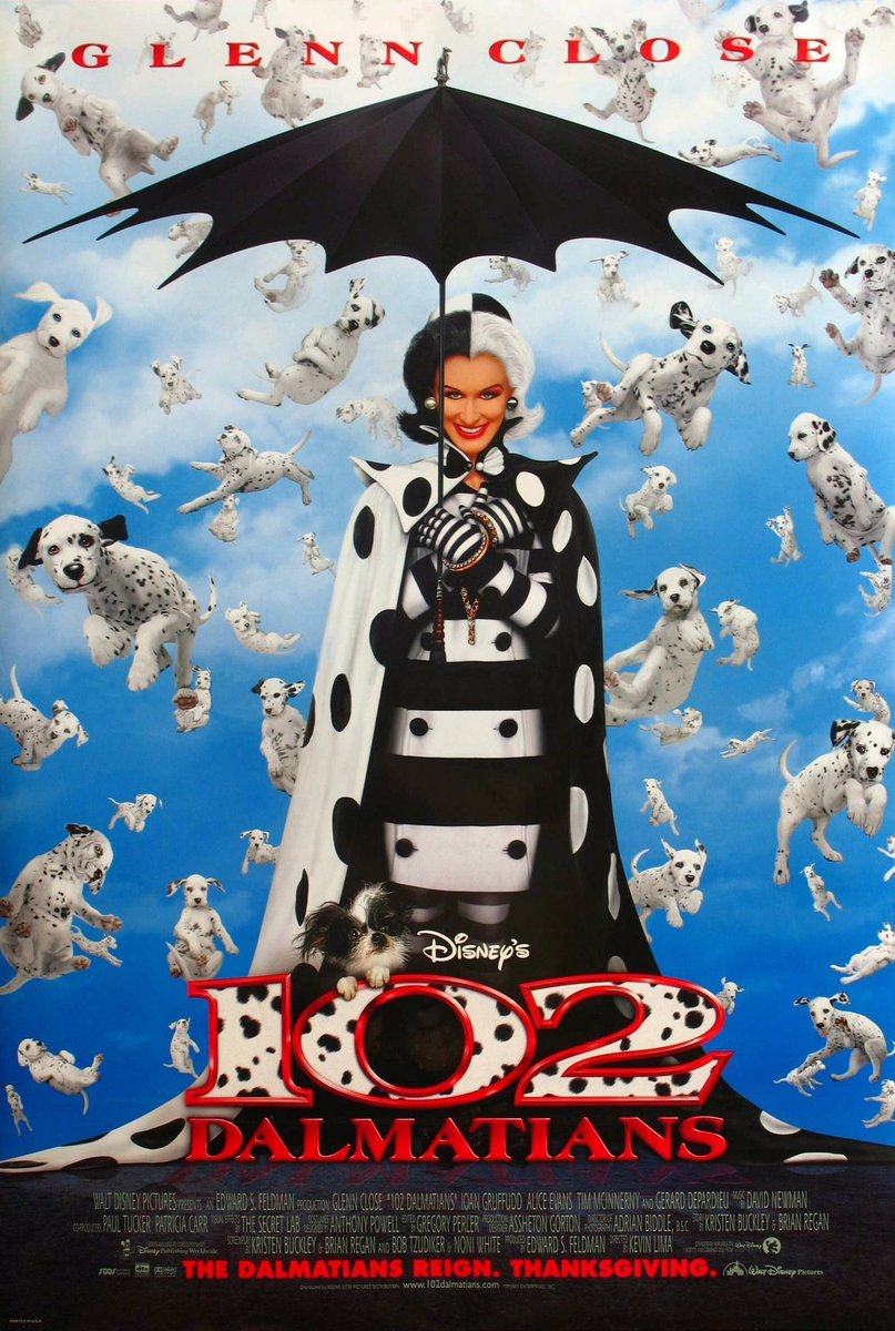 🎬MOVIE HISTORY: 23 years ago today, November 22, 2000, the movie ‘102 Dalmatians’ opened in theaters!

#GlennClose @ioangruffudd #AliceEvans #TimMcInnerny #DavidHorovitch #IanRichardson #GerardDepardieu @EricIdle #CarolMacReady #BenCrompton #KerryShale #RonCook #Disney @Disney