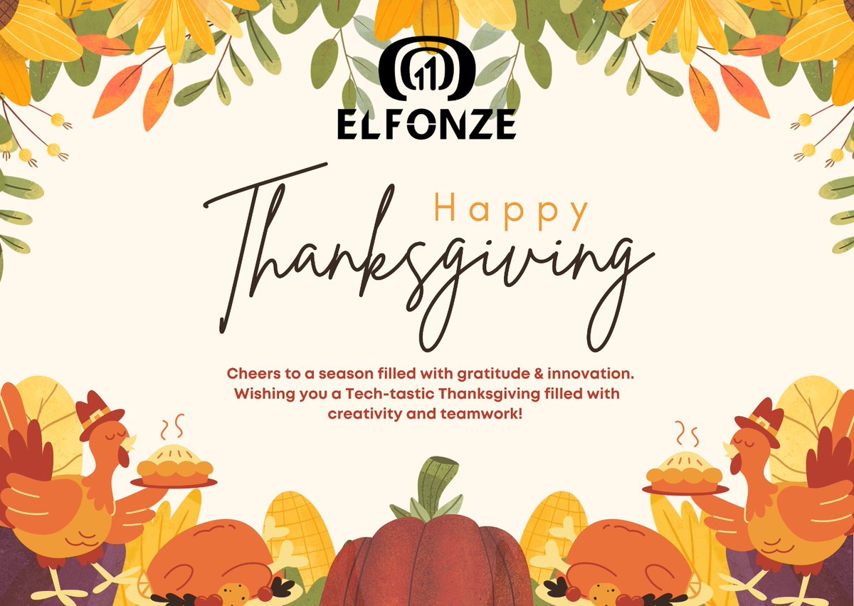 Elfonze_Tech's tweet photo. Happy Thanksgiving!!!
#TechThanks #InnovateGratitude #thanksgiving2023 https://t.co/Tqrxsr7XHl