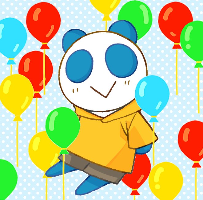  この時期余裕ゼロゆえ今年も既存絵だけど風船飛ばしました。(特製品缶バッチ絵)  お誕生日おめでとうイッサ〜